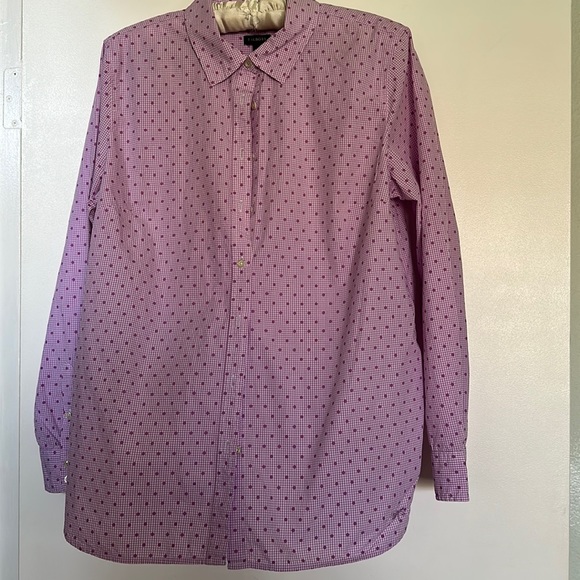 Talbots Classic Shirt Dots and Checks EUC - Picture 2 of 7